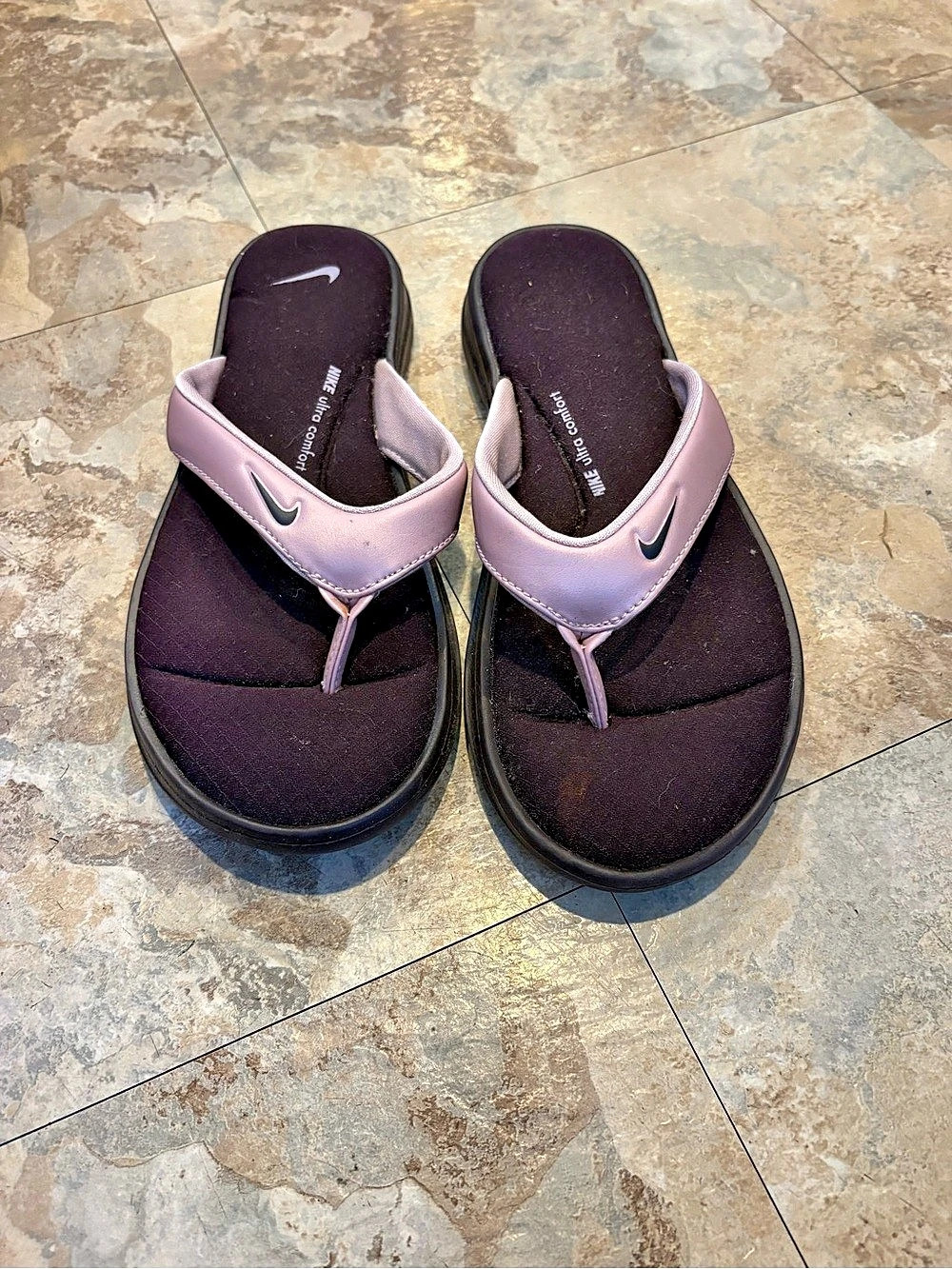 Nike Ultra Comfort Thong Sandals Women's Pink & Black US 8